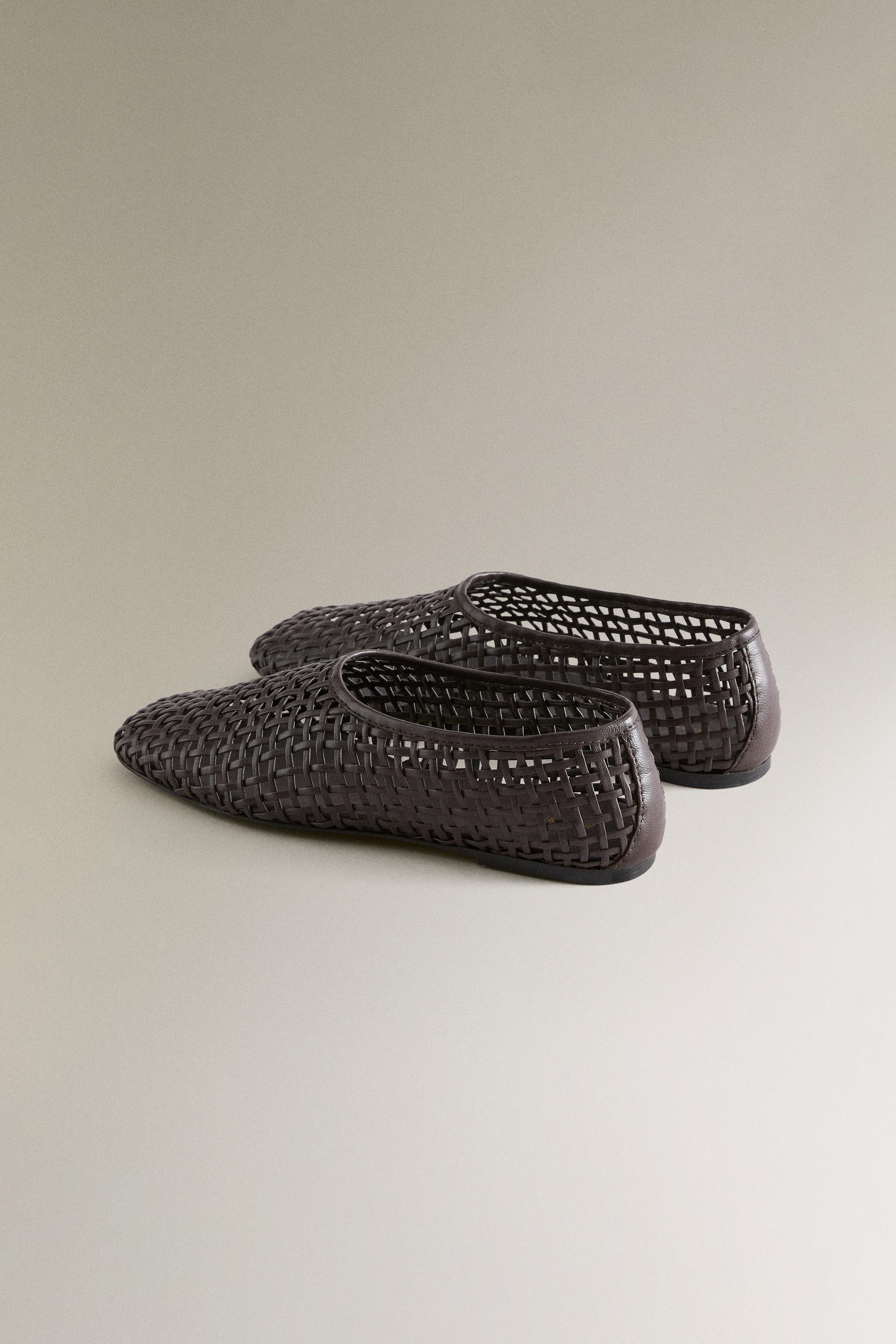 BRAIDED LEATHER BALLET FLATS